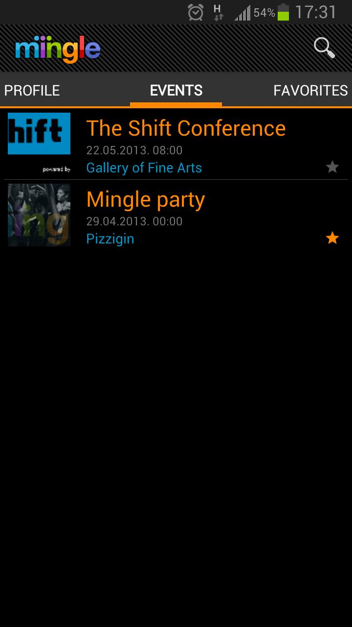 Mingle events