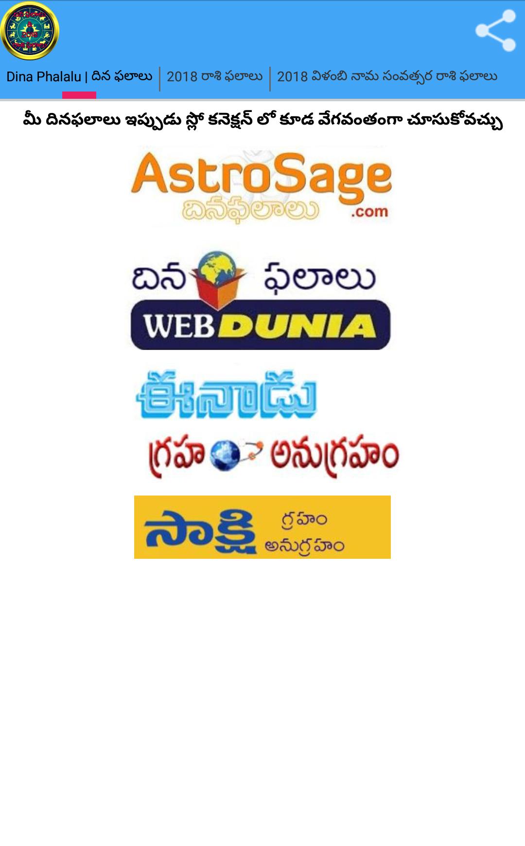 Telugu Daily Rasi Phalalu 2018