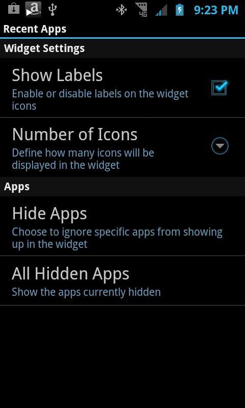 Recent Apps Widget