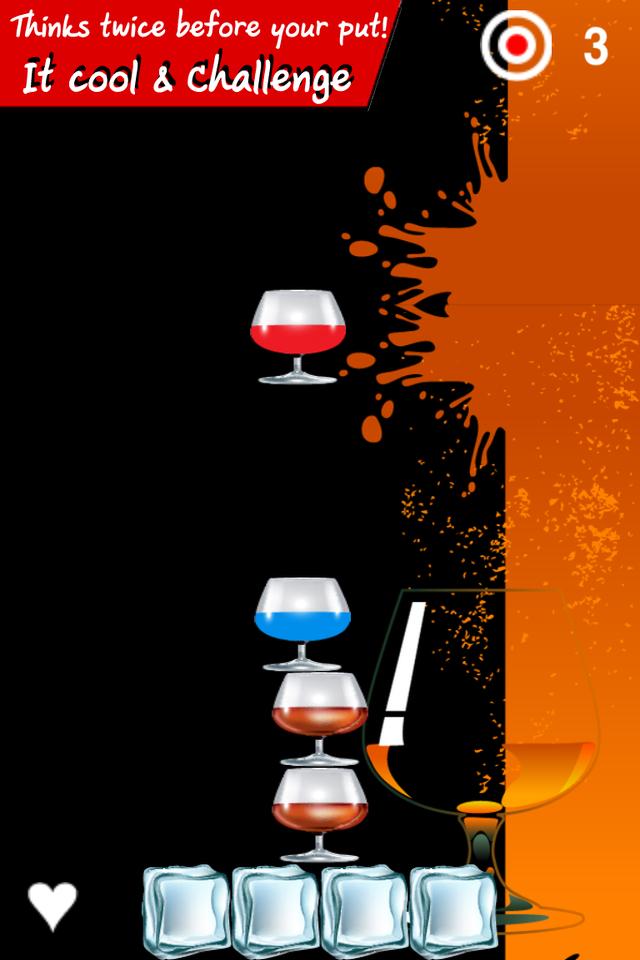 Whiskey glass tower Block Game
