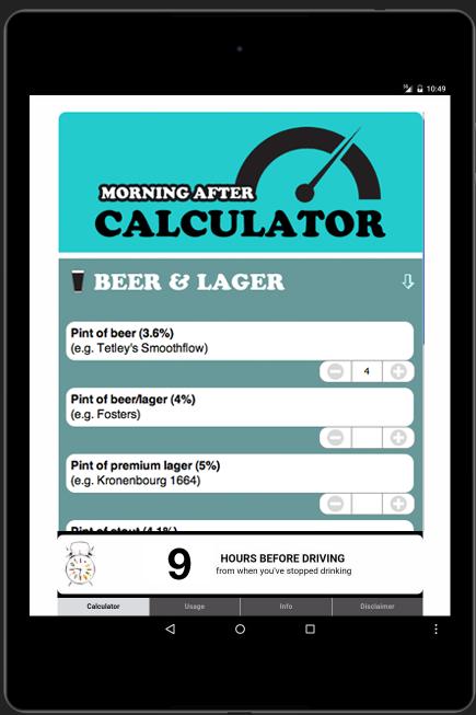 Morning After Calculator