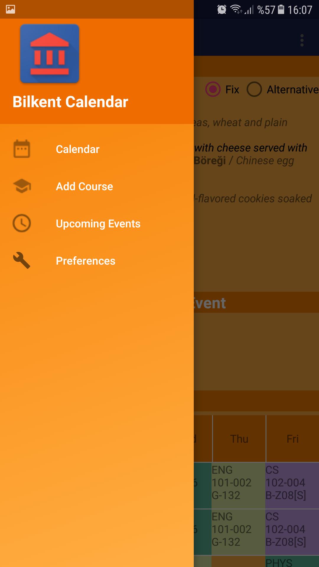 Bilkent Calendar