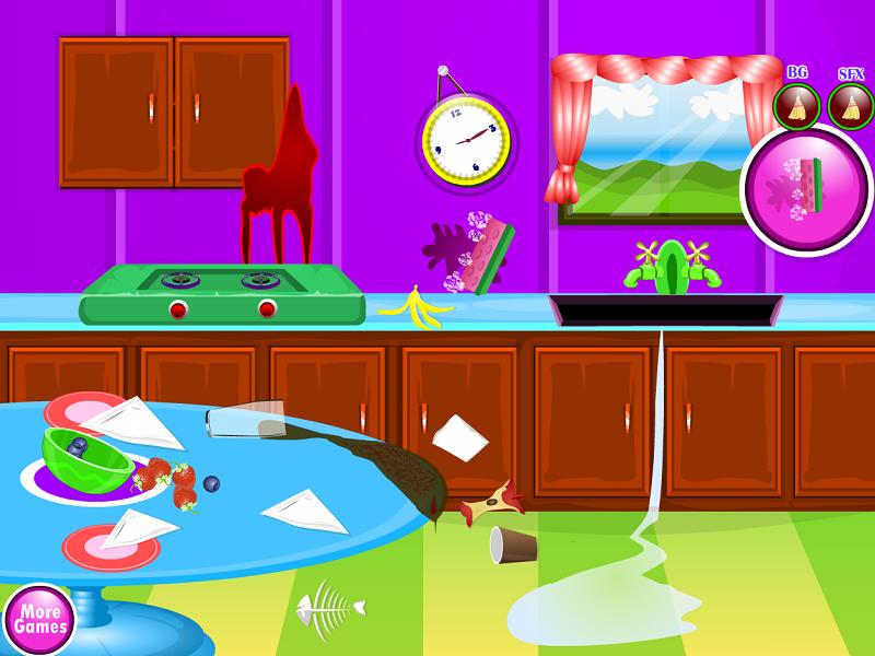 Kitchen cleaning games