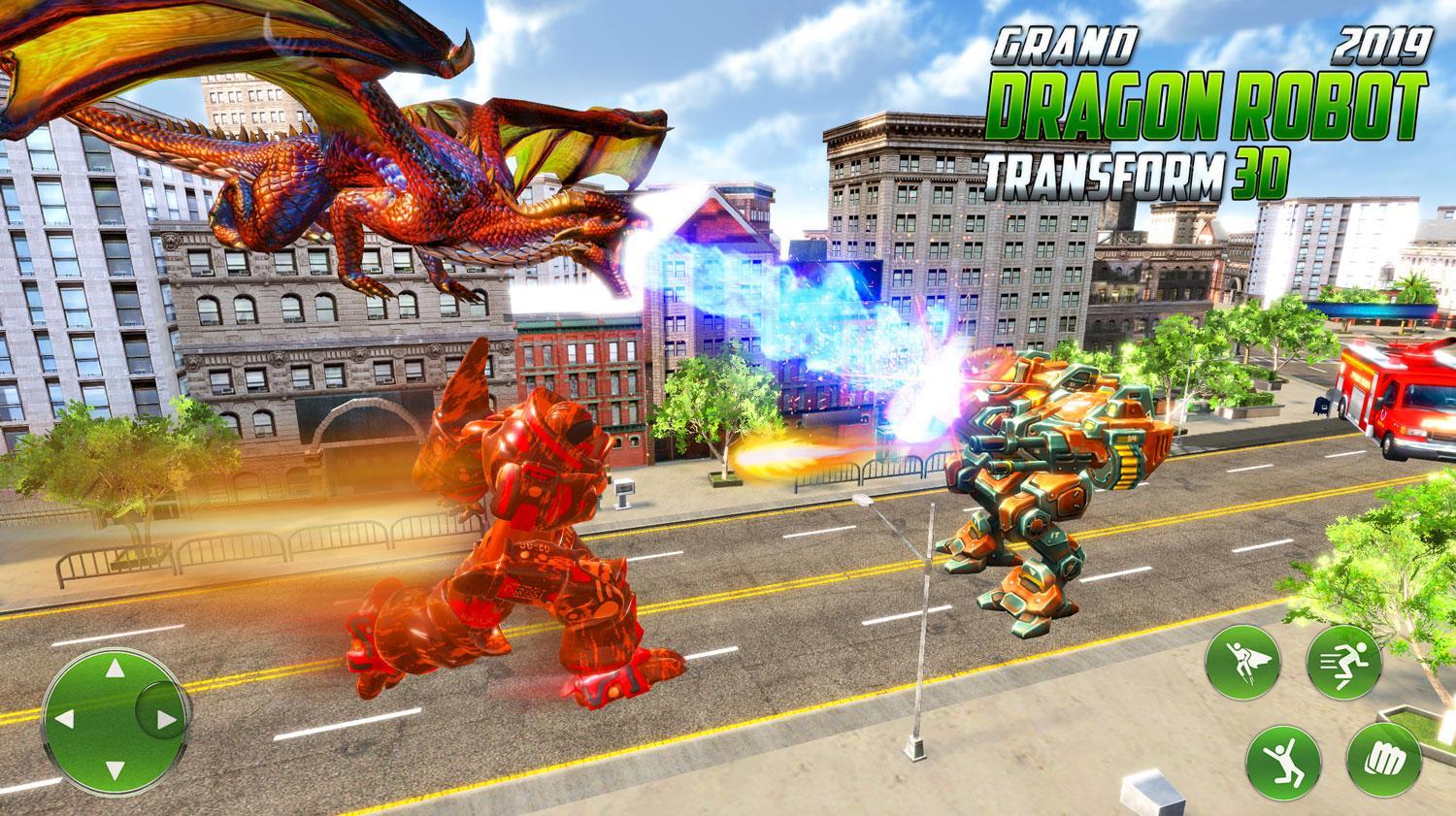 Grand US Dragon Robot Battle 3D