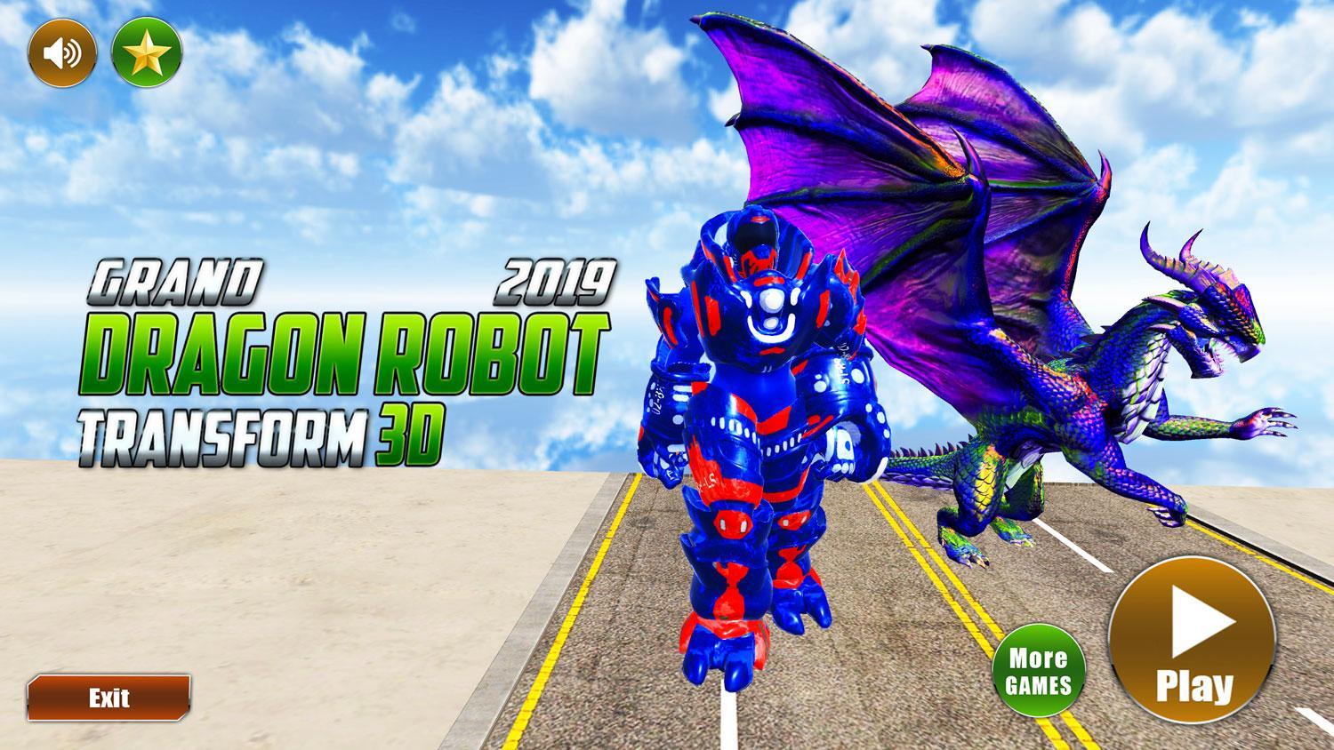 Grand US Dragon Robot Battle 3D