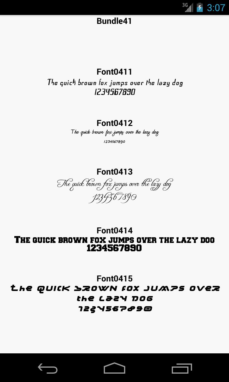 Fonts for FlipFont 41