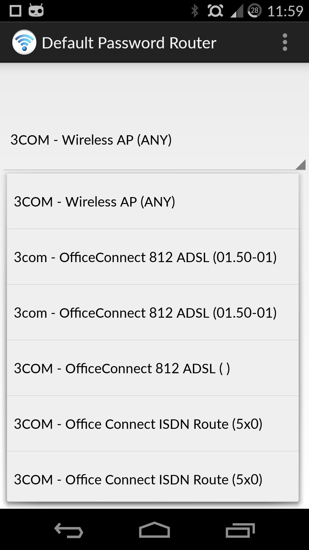 Default Password Router