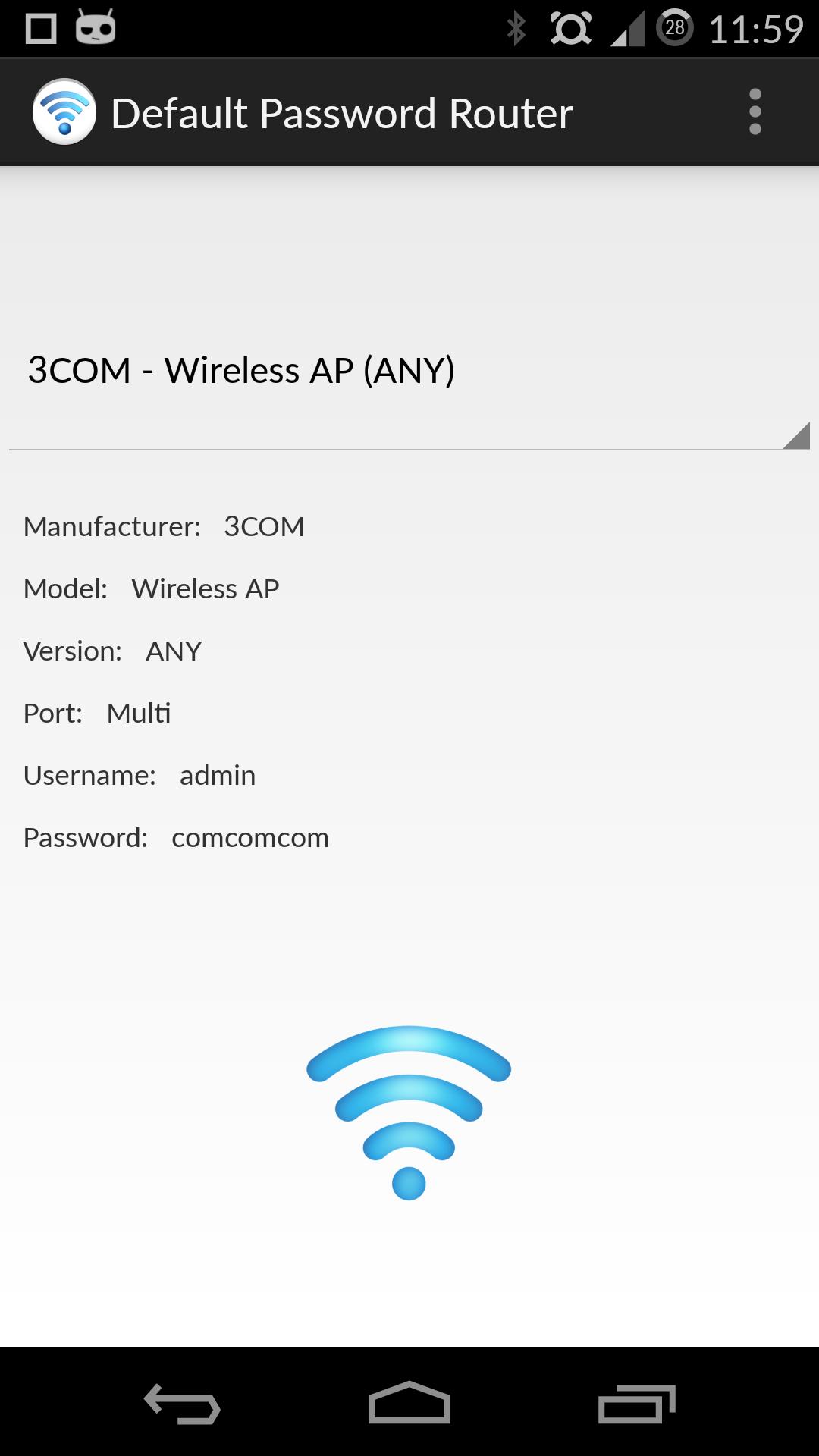 Default Password Router