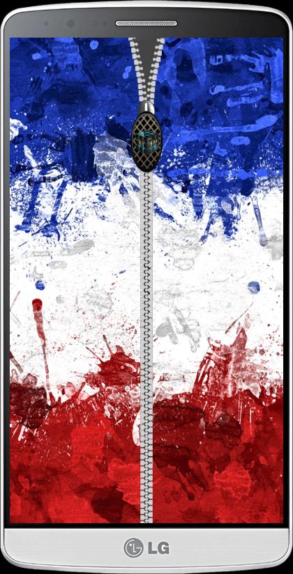 France Zipper Lock Screen HD