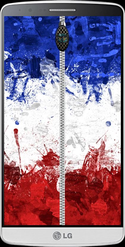 France Zipper Lock Screen HD