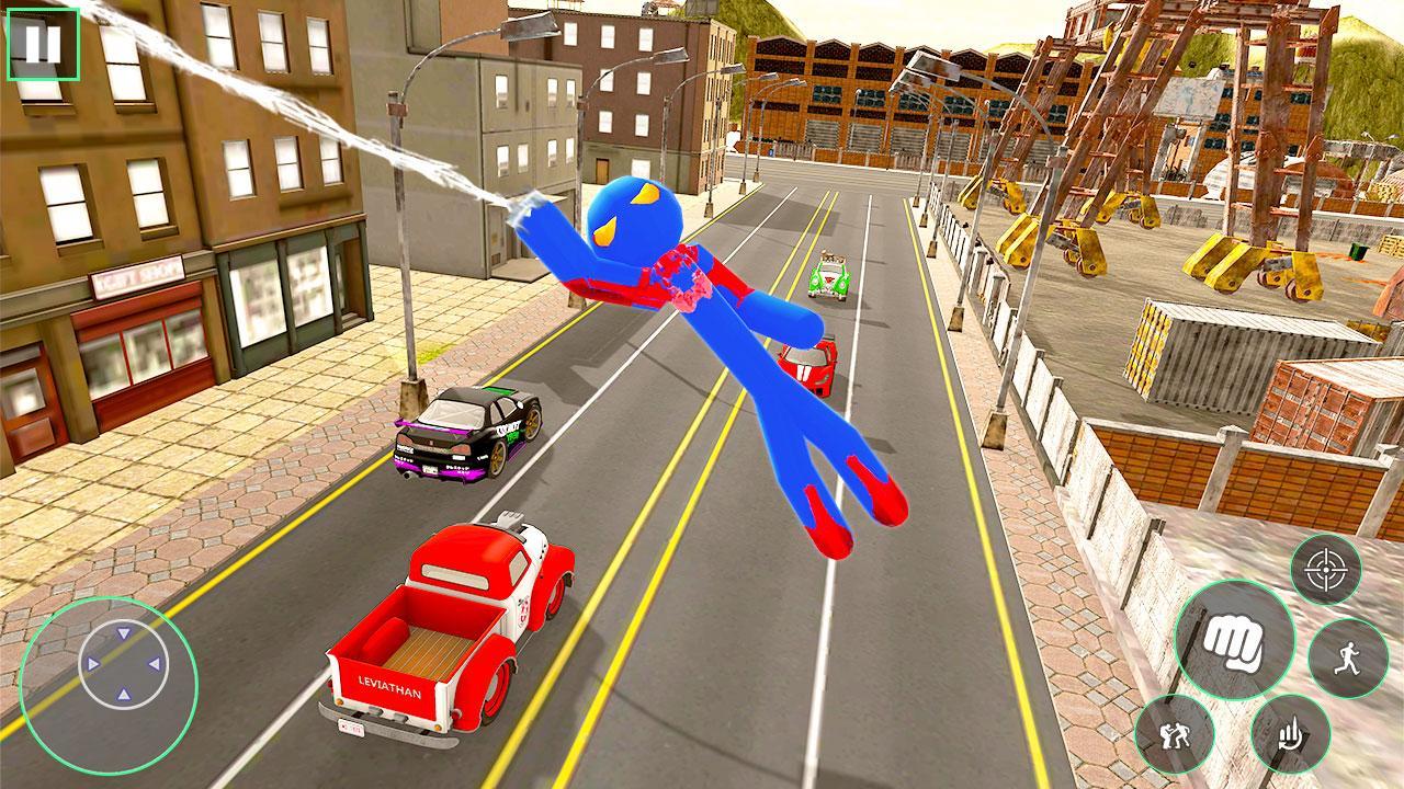 Rope Hero Blue Stickman Hero -