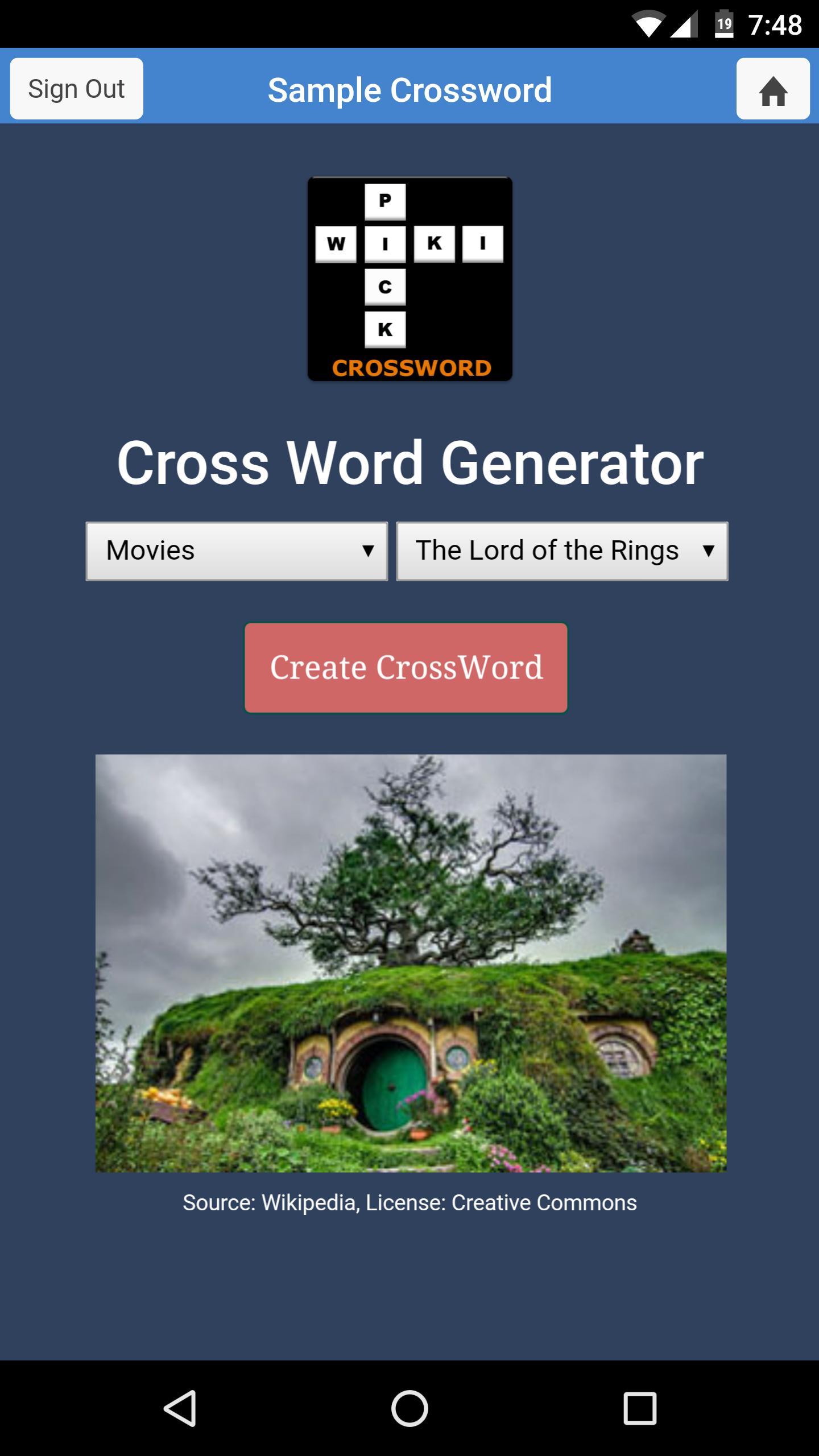 Wiki-Pick Crossword Lite