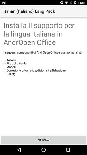 Italian (Italiano) Lang Pack for AndrOpen Office
