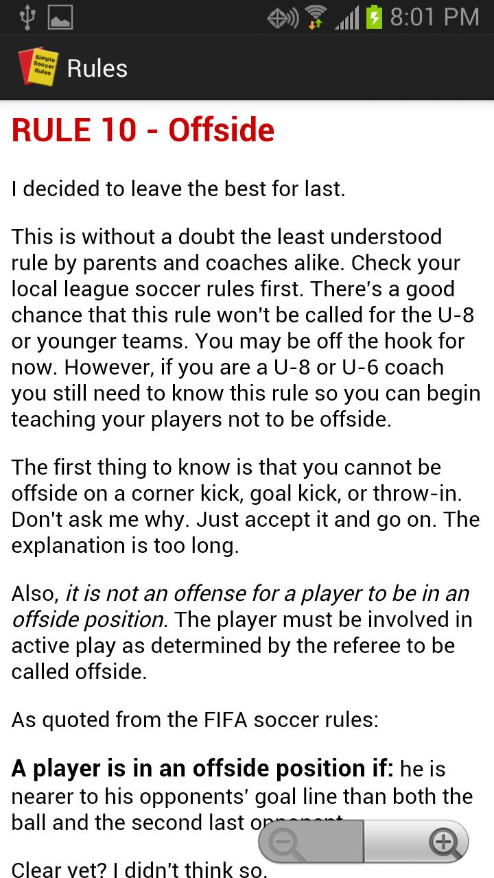 Simple Soccer Rules