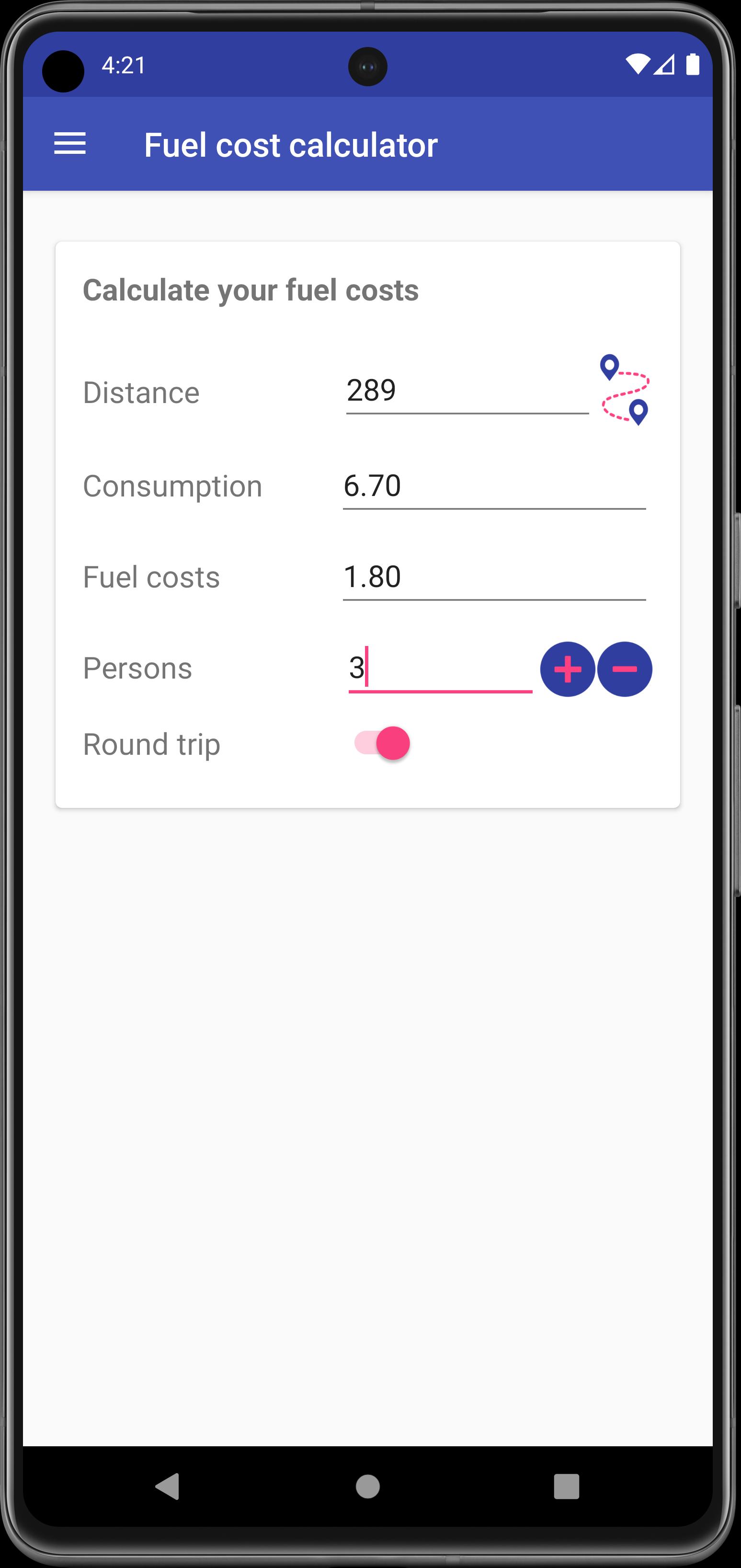 Fuel cost calculator