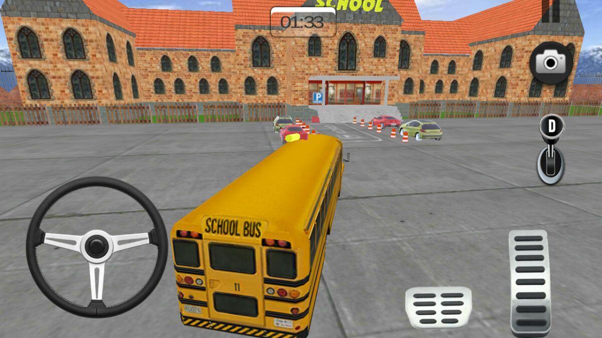 High School Bus Parking 3D