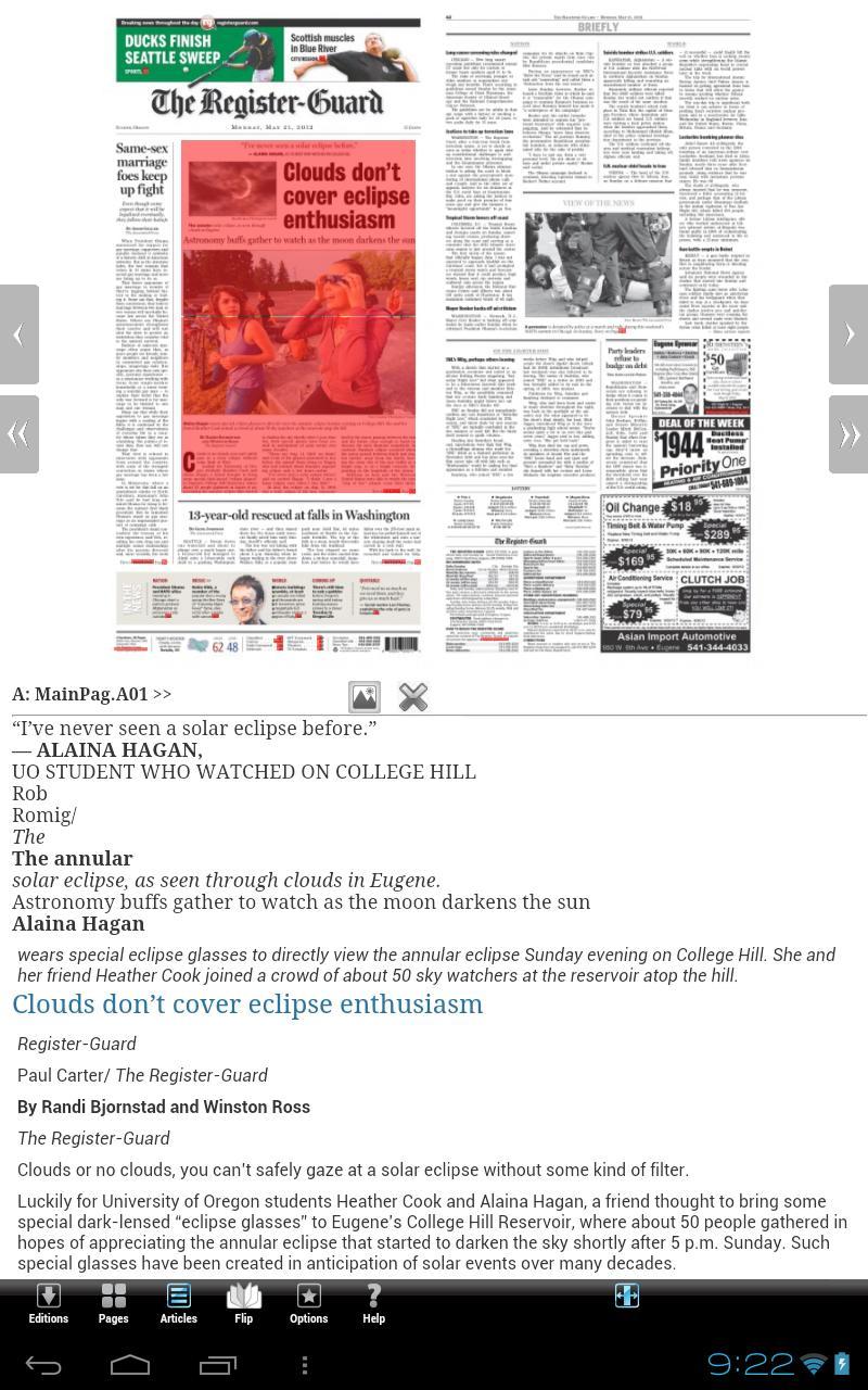 The Register Guard eNewspaper