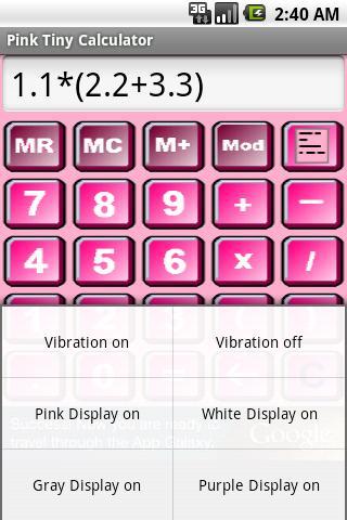 Pink Tiny Calculator