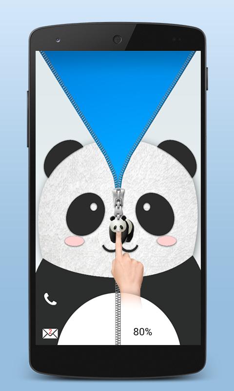 Panda Zipper Screen Lock