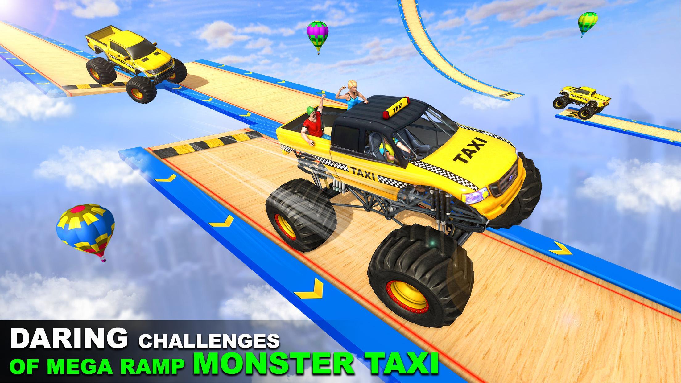 Grand Taxi Monster Truck Driving Stunt Racing Game