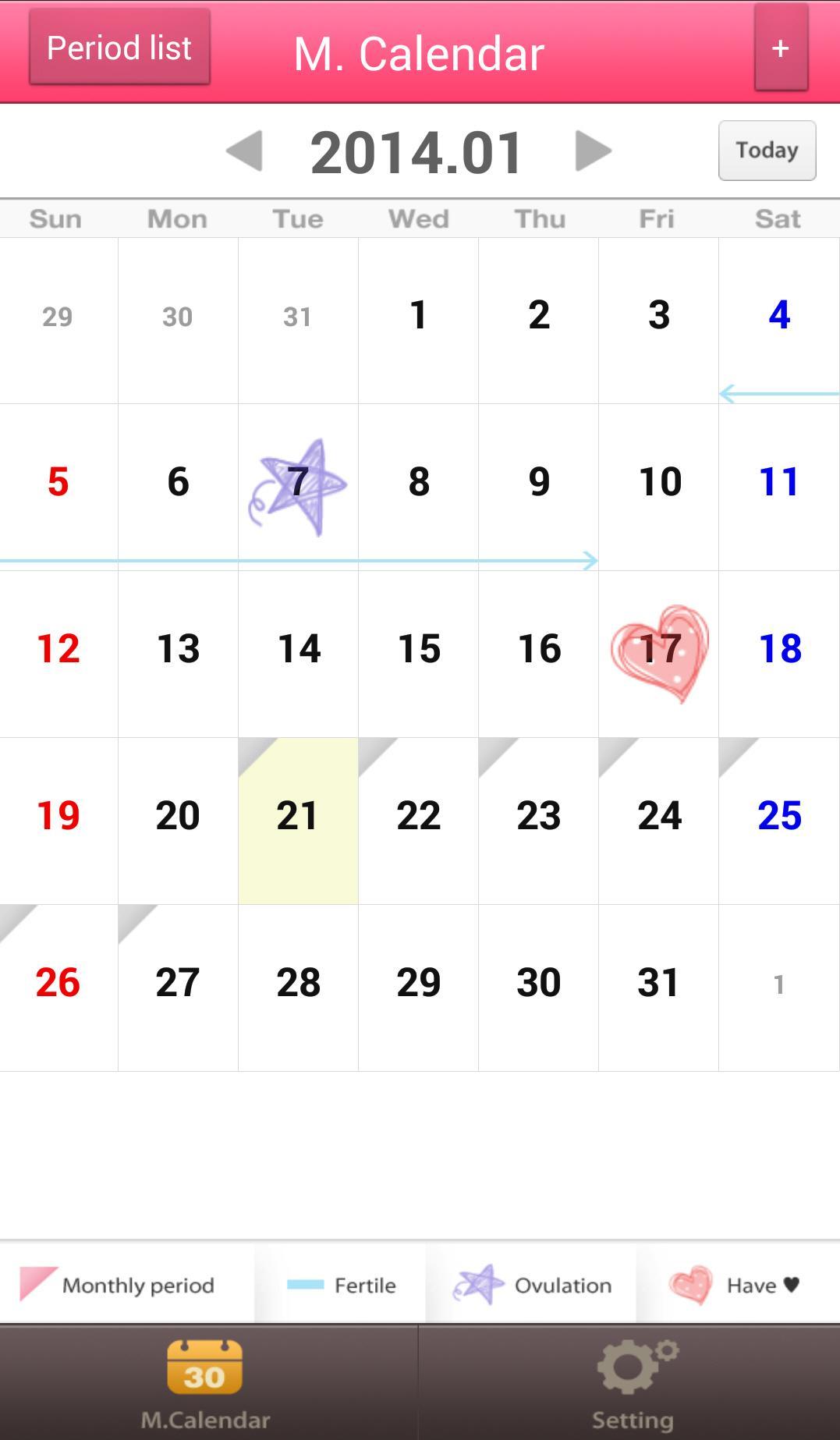Menstrual Calendar(M.Calendar)