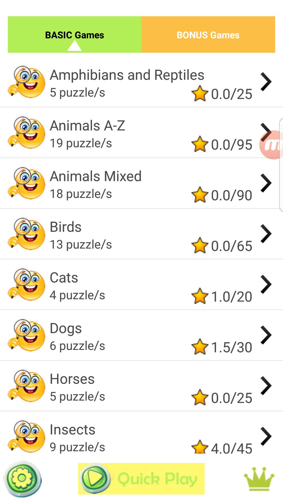 Animals Word Search Game