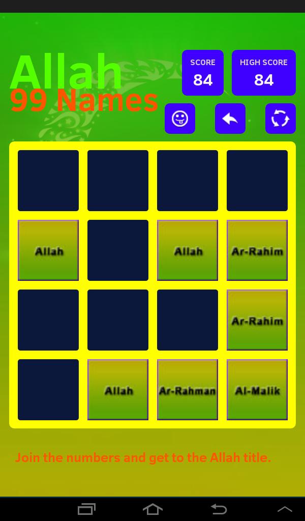 Almighty Allah Names Game
