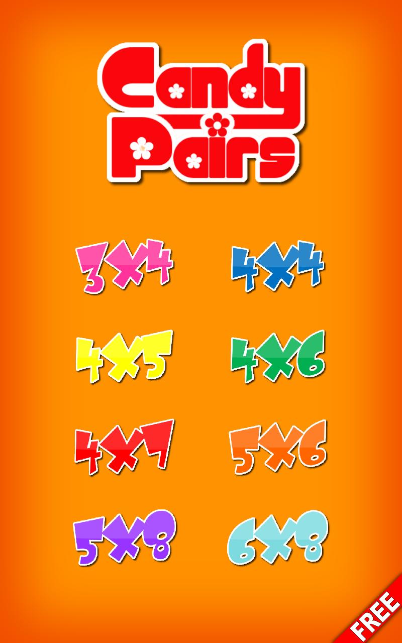 Candy Pairs Memory Game Free