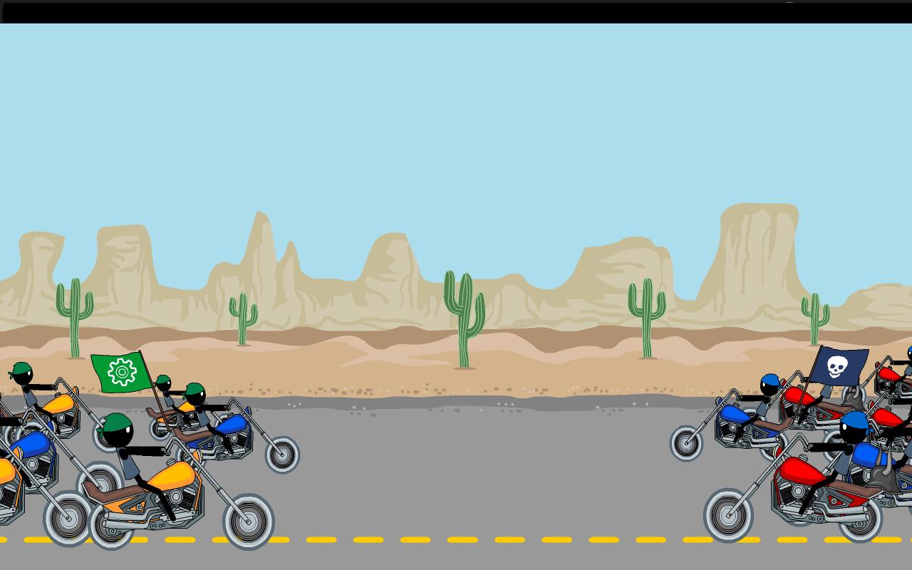 Stickman mentalist. Mad biker