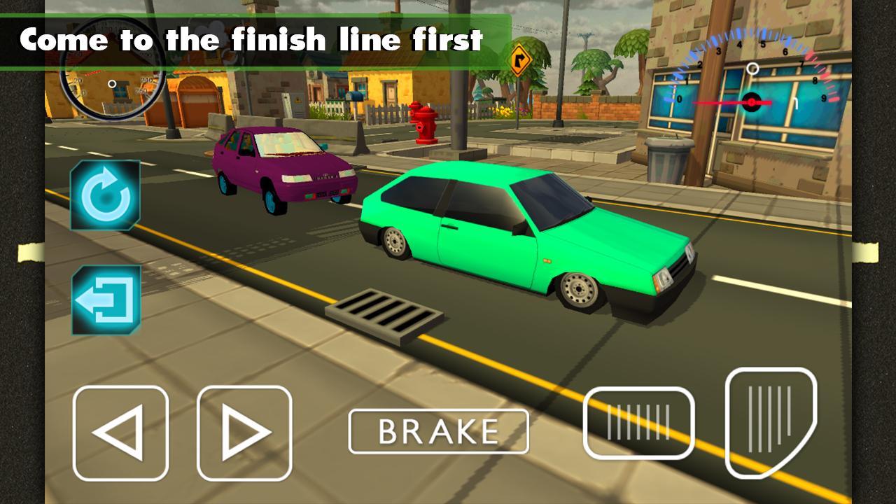 Lilac Lada Sedan Racing 3D