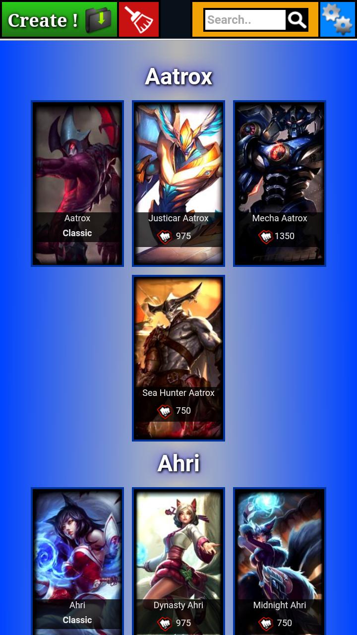Lol Skin List Generator X