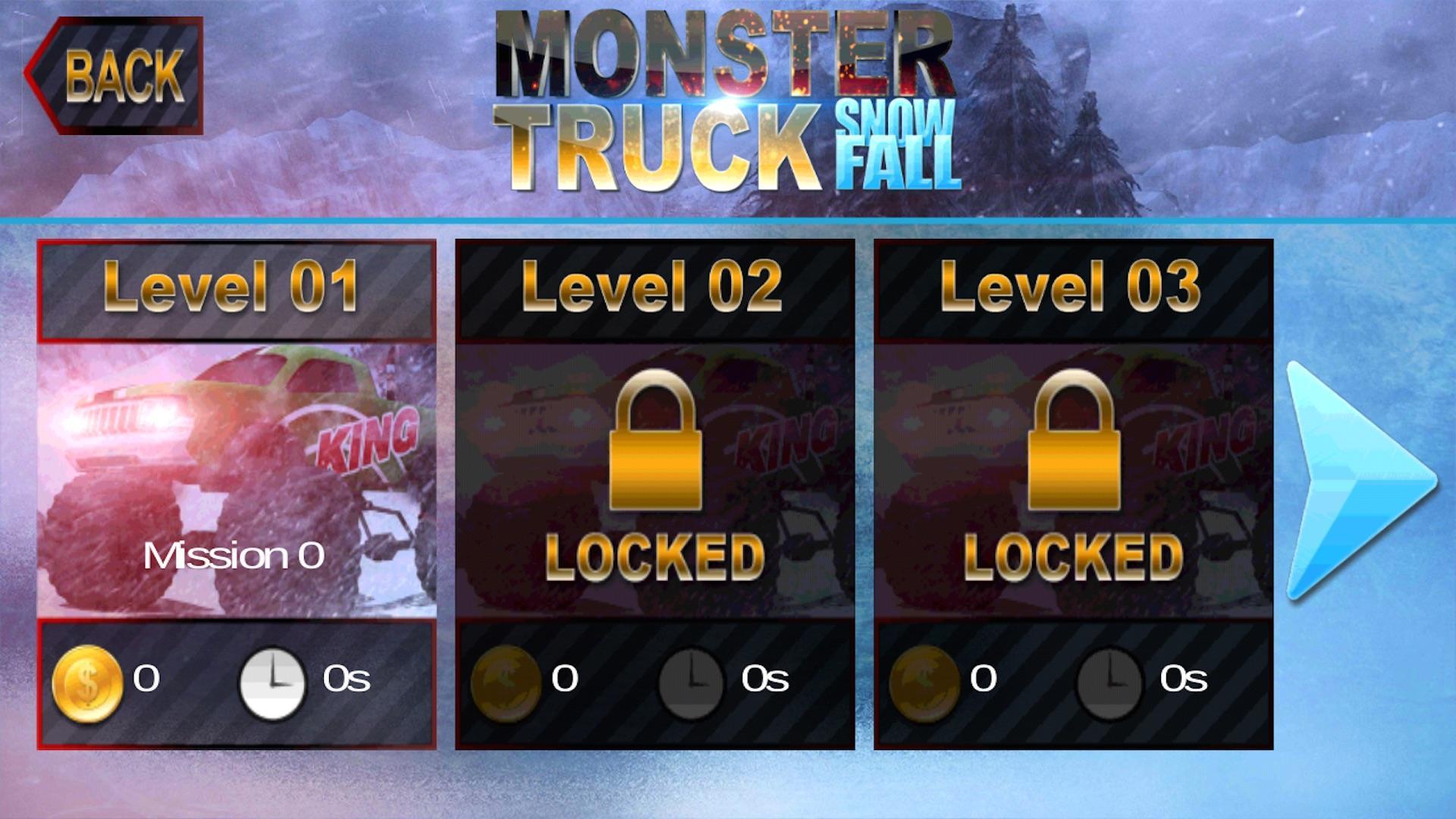 Monster Truck Snowfall Driving