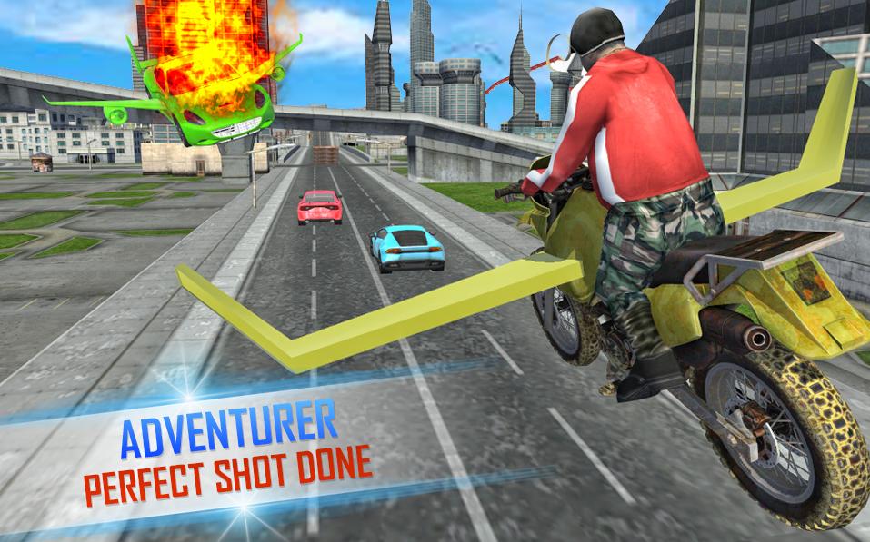 Futuristic Flying Moto Racing