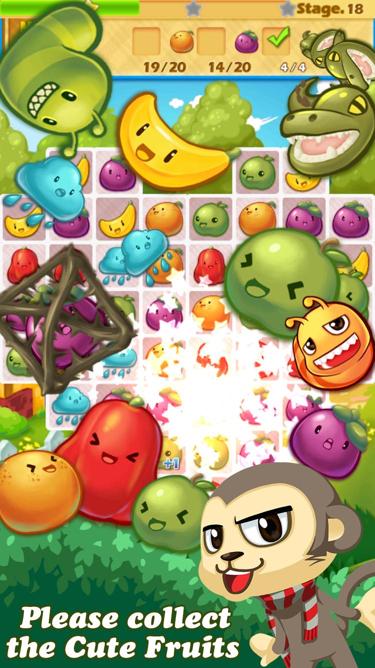 Monkey Fruits Crush : Match 3