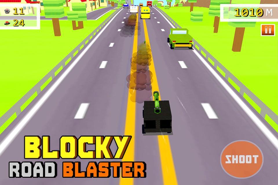 Blocky Road Blaster - Gun Race