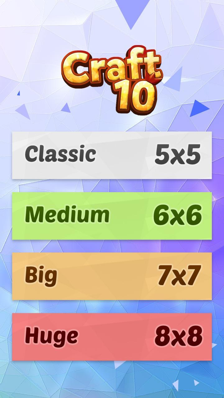 Craft 10: 5x5, 6x6, 7x7, 8x8